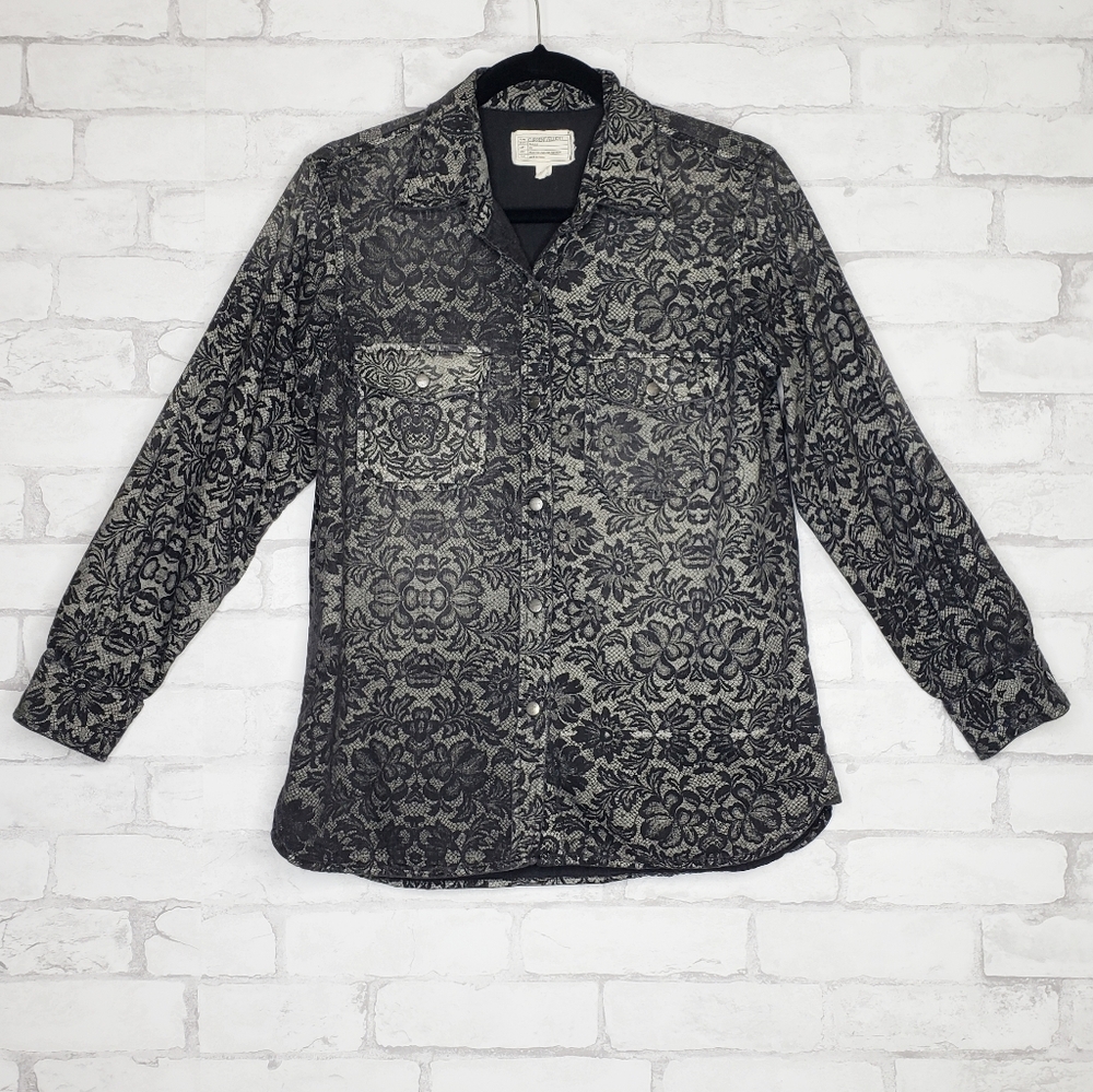 Current/Elliott The Perfect Shirt Black Lace sz 2